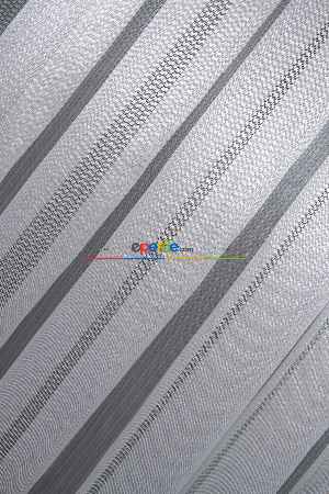 %55 İndirim!! Hazır Ölçülü Sık Pileli Gümüş Simli Tül Çizgili Düz Tül Perde - Ütü İstemez - Kurşunlu Tül