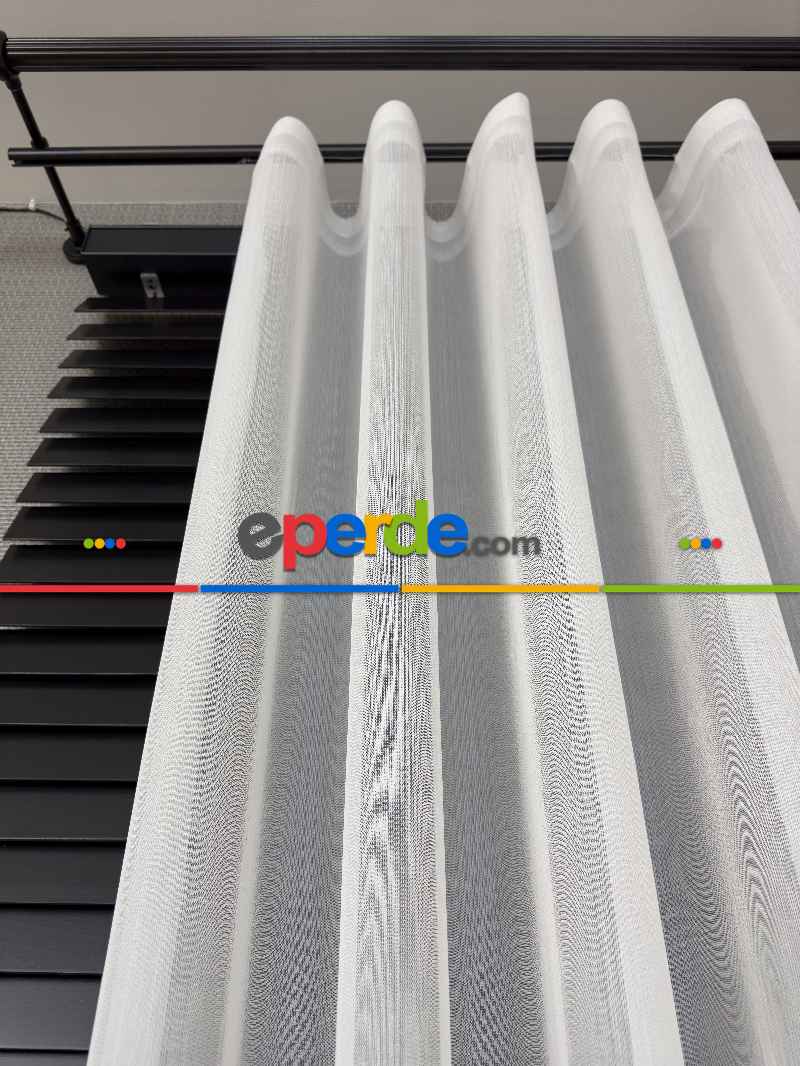 Sanal Çizgili Lüx Premıum Düz Tül Perde