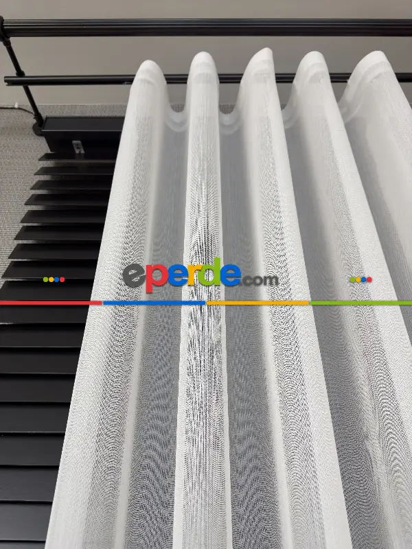 Sanal Çizgili Lüx Premıum Düz Tül Perde