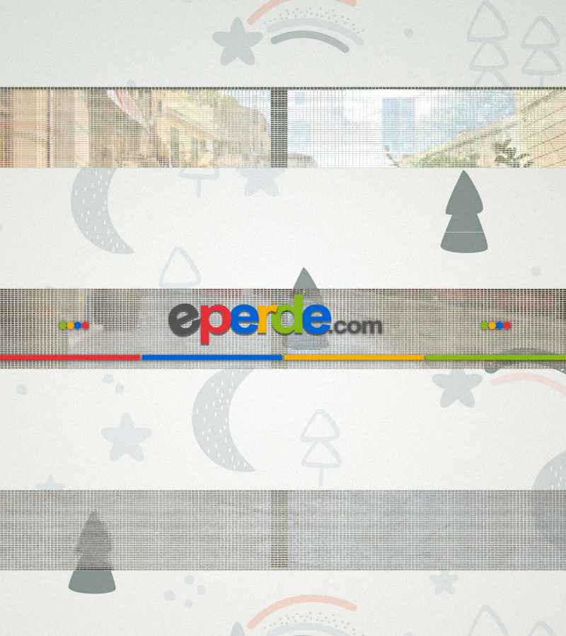 Gri Çam, Ay Ve Yıldız Desenli Baskılı Zebra Perde