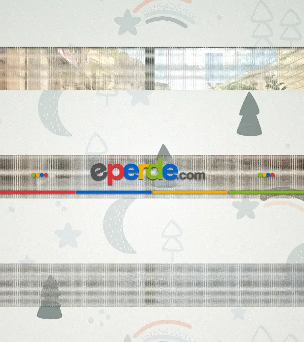 Gri Çam, Ay Ve Yıldız Desenli Baskılı Zebra Perde