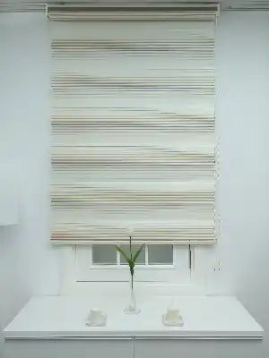Krem Sütlü Kahve - Krem Renk Geçişli Plise Zebra Perde- Krem-Sütlü Kahve