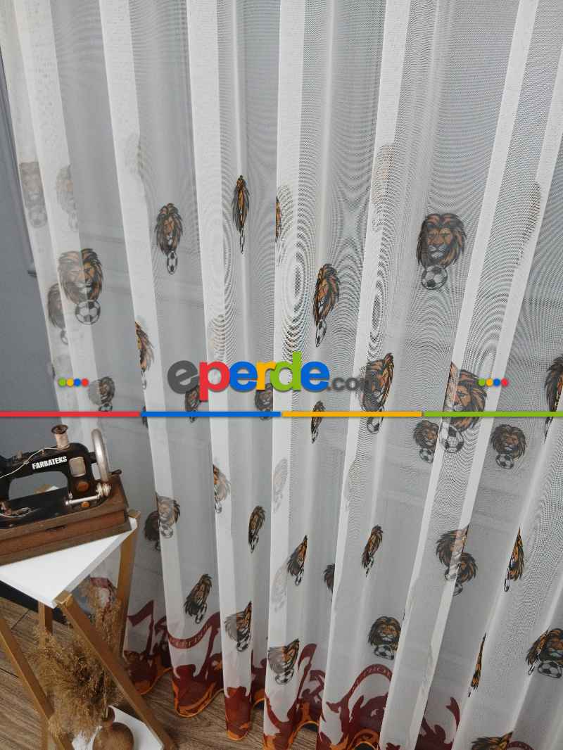 Gs Ultraslan Cimbom Taraftar Sarı Kırmızı Tül Perde