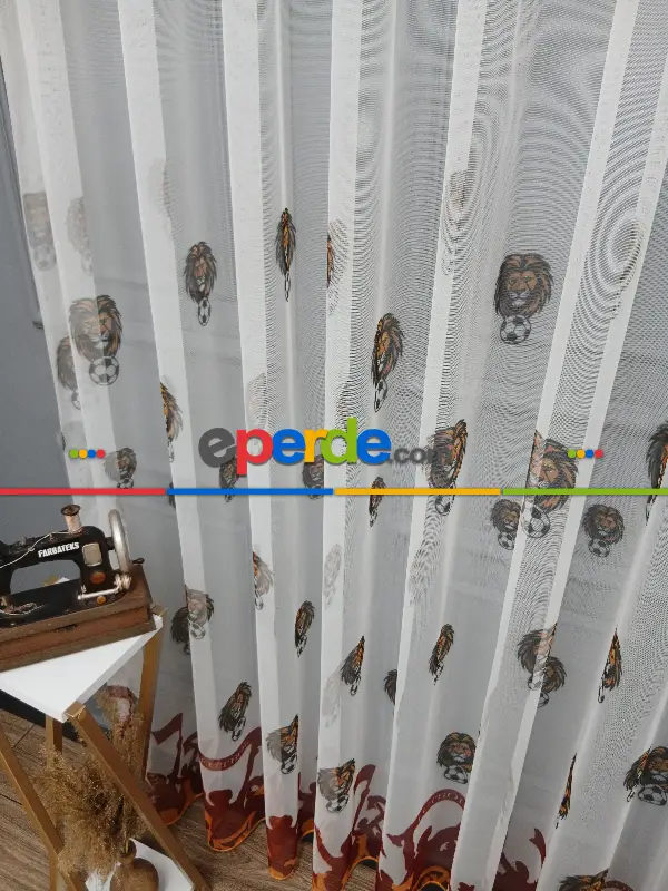 Gs Ultraslan Cimbom Taraftar Sarı Kırmızı Tül Perde