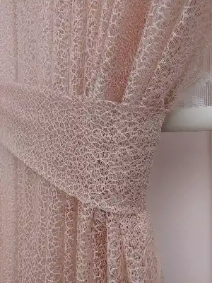 Pudra Pembe Kdk Örme Tül Fon Perde#- Pembe Pudra Pembe