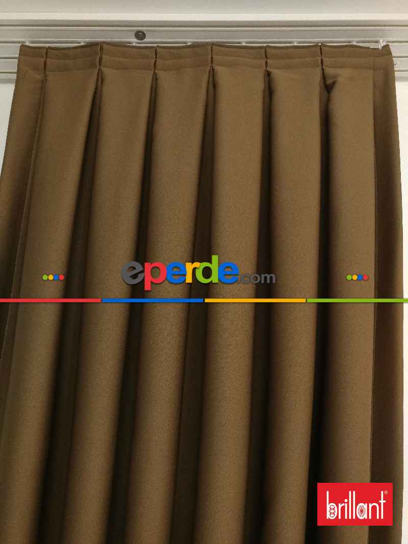 %98 Brillant Karartma Blackout Kahve Renk Fon Perde- Kahve