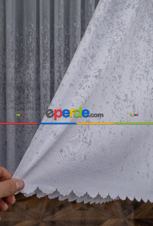 Modern Desenli Beyaz Renkli Örme Tül Perde Yüksek Kalite Bt 1771