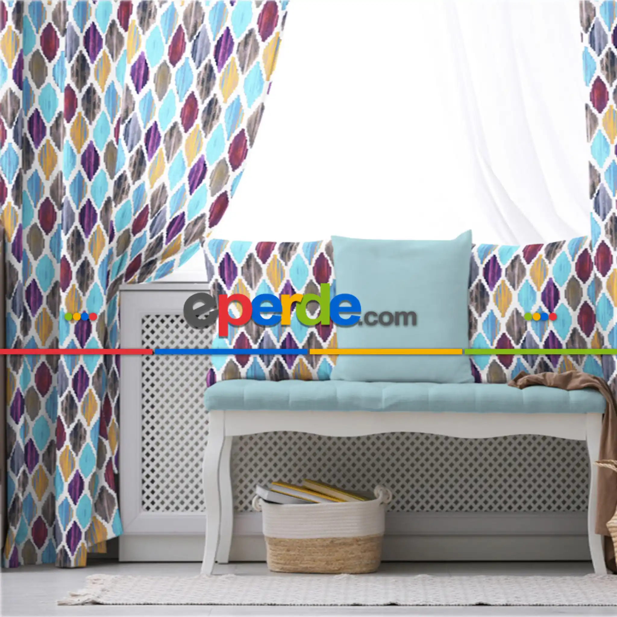 Etnik Fon Perde Evim 250 Kumaşı Kalındır Duck Bezi Değildir