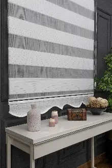 100x200 Hazır Ekru Geniş Plise Zebra Perde