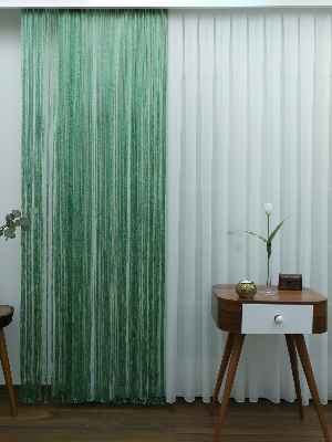 Yeşil ( Altın Simli ) - İp Perde Simli Seri- Yeşil-altın Simli