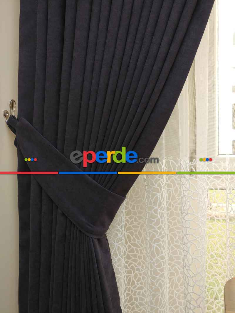 Antrasit Gri Düz Fon Perde ( Dökümlü Fon )- Antrasit