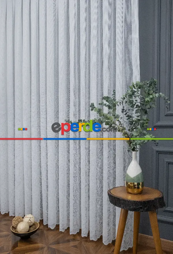 Taç Pırlanta Örme Tül Ekru