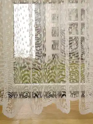 Ekru Renk Tül Perde Ve Kruvaze Perde Geniş En- Krem Açık