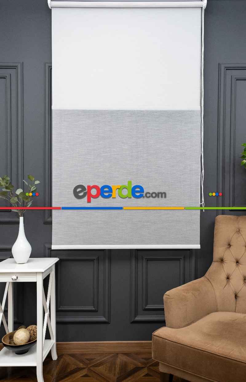 Foldet Keten Tül Ekru