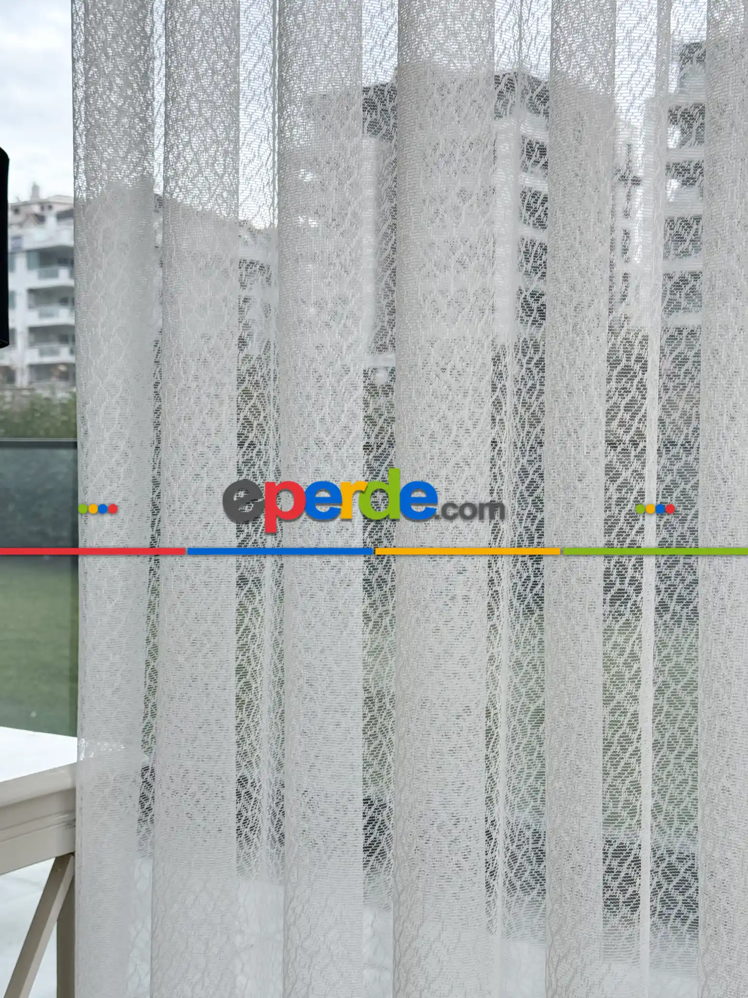 Desenli Fransız Dantel Örme Tül Perde, Desenli Ütü İstemeyen Tül