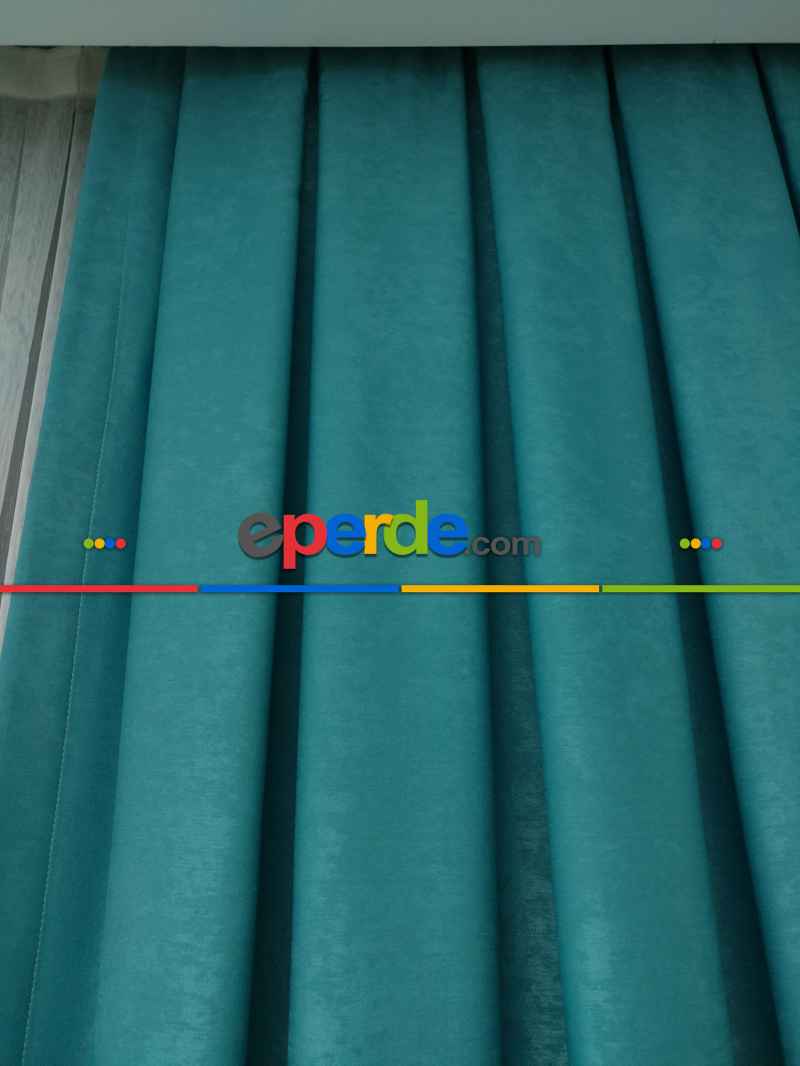 Soft Su Yeşili Fon Perde Geniş En (285)- Su Yeşili