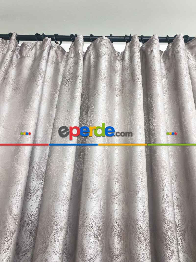 Geniş Enli Jakarlı Dokuma Salon Yatak Odası Lüks Perde