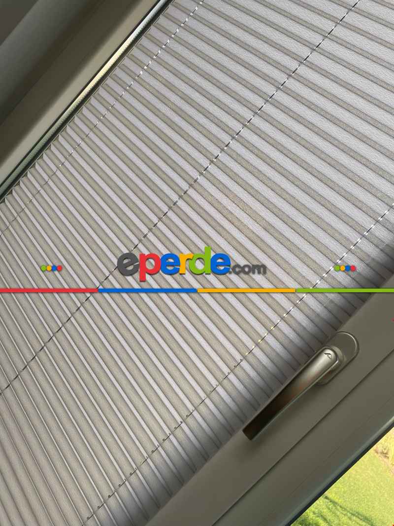 Mutfak - Plisel Perde, Gri Diamond Seri Cam Balkon Perdesi 1. Kalite Matkapsız Montaj Yaylı Sistem