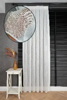 Gümüş Pırıltılı Simli Premium Exclusive Hazal Tül Perde