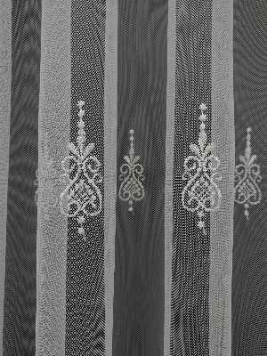 %60 İndirimli - Nakış İşlemeli Desenli Tül Perde - Ütü İstemez- Ekru