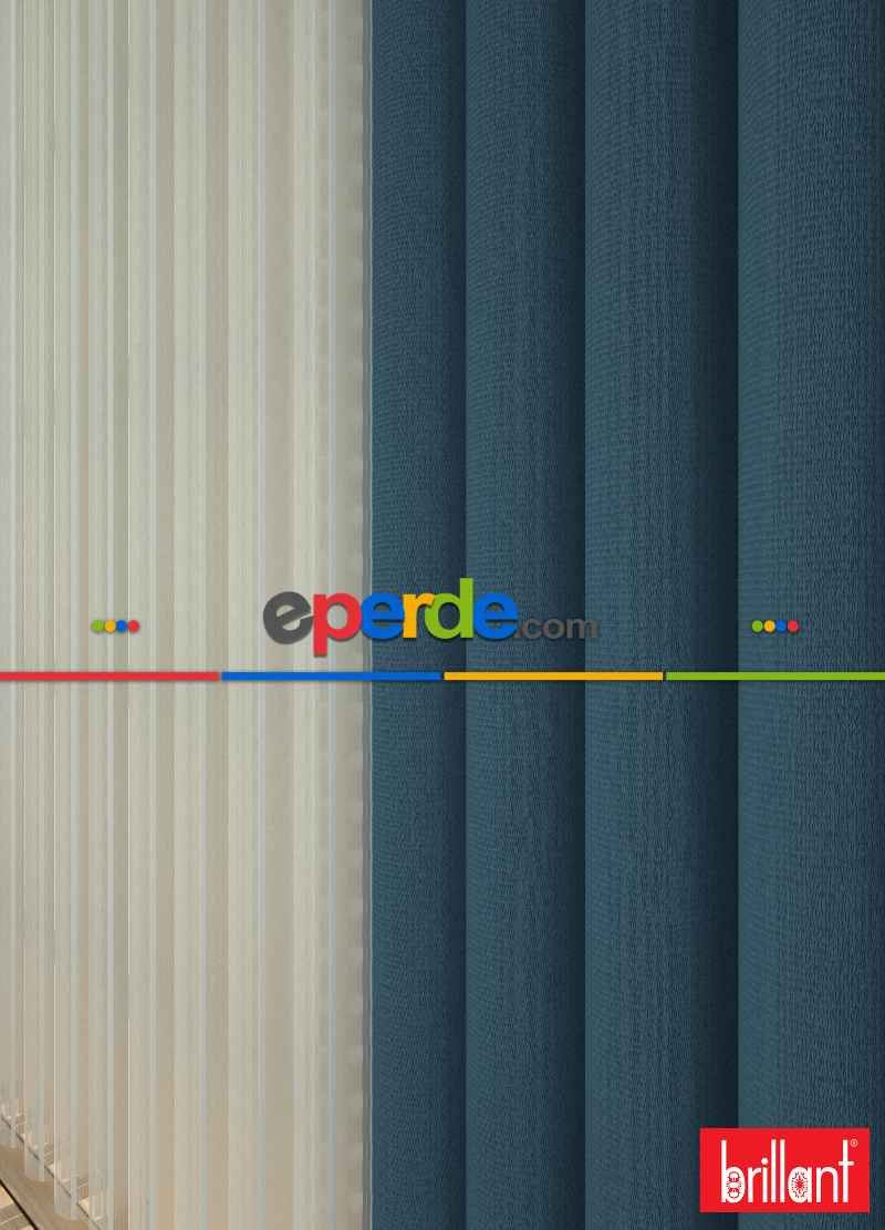 Brillant Akıllı Tül Perde Mavi Renkli Tül Dikey Zebra Perde Düz 1. Kalite
