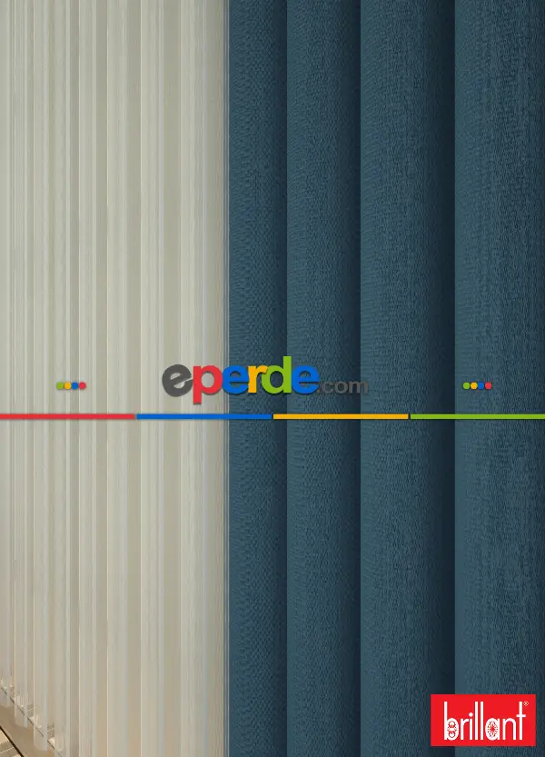 Brillant Akıllı Tül Perde Mavi Renkli Tül Dikey Zebra Perde Düz 1. Kalite
