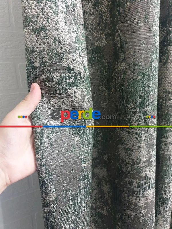 Yatak Odası - Geniş Enli Jakarlı Dokuma Salon Yatak Odası Lüks Perdeler 9 Renkli -yeşil Gri Hardal