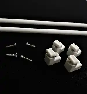 80-100 Cm Ayarlanabilir Briz Çubuğu 2 Adet Alüminyum Perde Borusu 4 Adet Başlık 4 Adet Vida