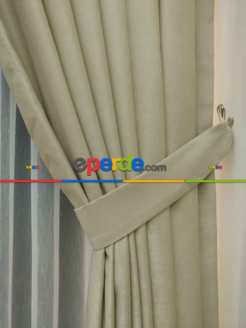 Soft Bej Fon Perde (180)- Bej