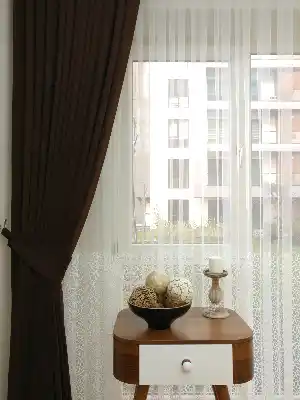 Kahverengi Düz Fon Perde ( En 150cm Dökümlü Fon )- Acı Kahve