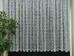 Mutfak Tülü Perdesi İşlemeli Güpürlü- Ekru