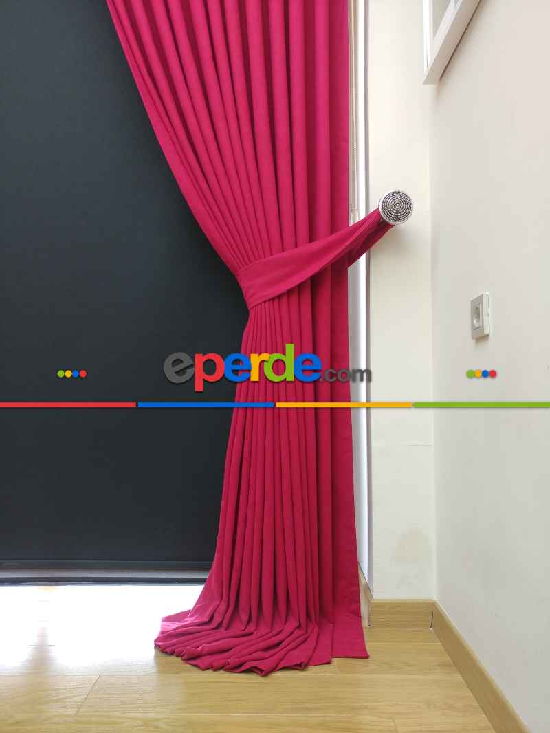 Düz Renk Dökümlü Fon Perde (150)- Fuşya