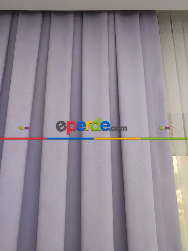 Lila Düz Fon Perde- Lila