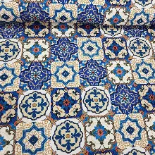 Etnik Desenli Fon Perde Evm400 _e - Kumaşı Kalındır Duck Bezi Değildir.- Lacivert-Mavi-Beyaz-Çok Renkli