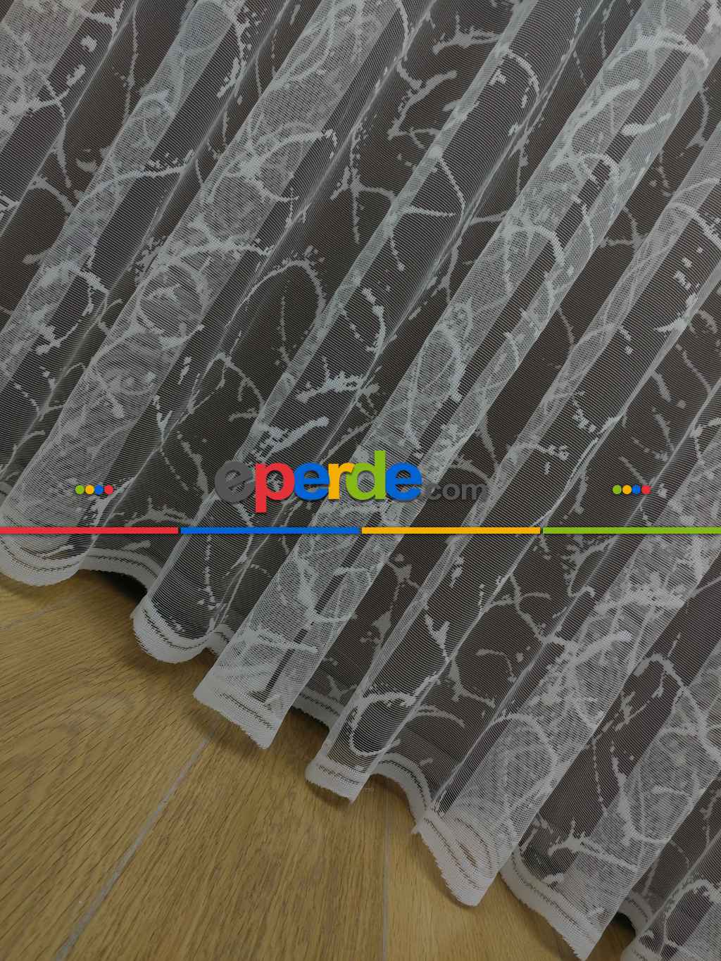 Spor Desen Fransız Dantel Tül Perde & Kruvaze Perde- Ekru