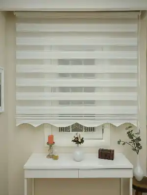 Zebra Perde - Micro Pilise - Simli Renk Geçişli Zebra Perde- Altın Simli-ekru