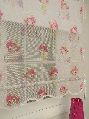 Çocuk Odası Perde - Çiftli Sistem Tül Stor Perde- Beyaz