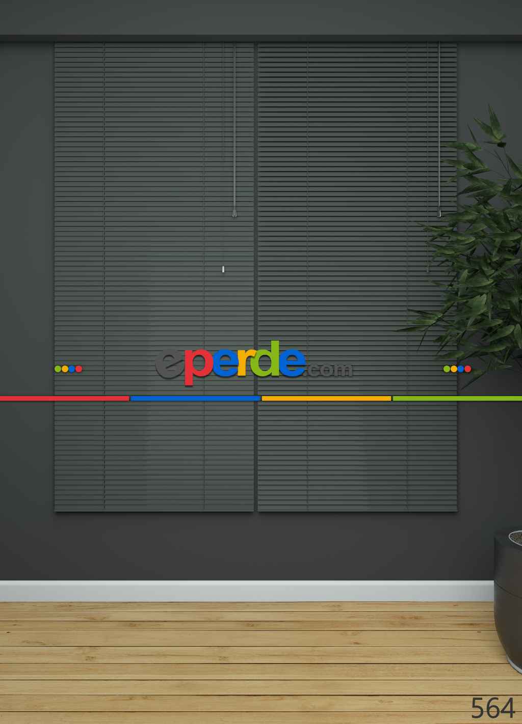 Koyu Gri - Alüminyum Jaluzi Perde - 25mm Kalınlığında