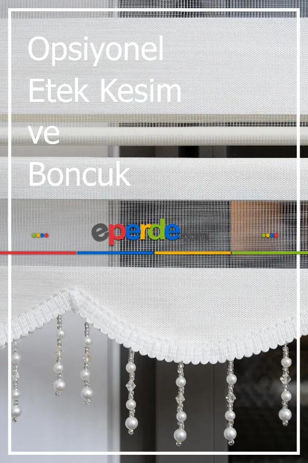 Yüzde 40 İndirimli Fiyat- Ekru Ve Beyaz Bambu Zebra Perde- Beyaz-ekru