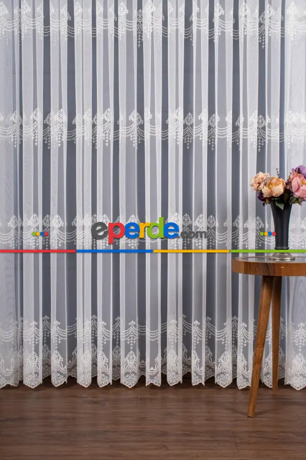 Elit Brode İşlemeli Tül Perde
