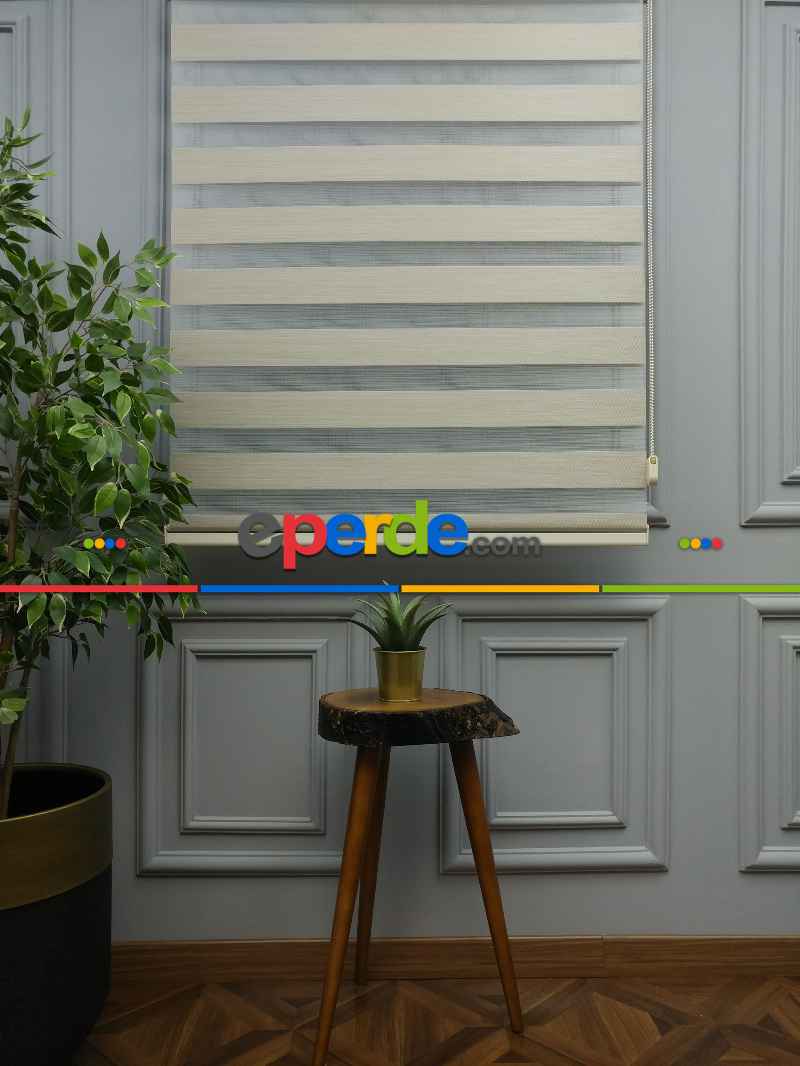 Karartma Zebra Perde - Blackout Zebra Perde-ışık Geçirmez Zebra Perde- Bej