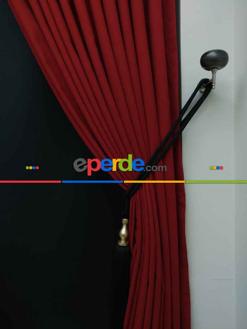 Düz Renk Dökümlü Fon Perde (180)- Kırmızı