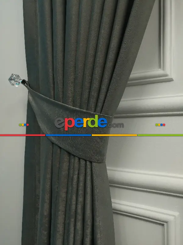 Salon - Soft Fon Perde Gri Rengi Dökümlü En - Gri-Füme-Antrasit