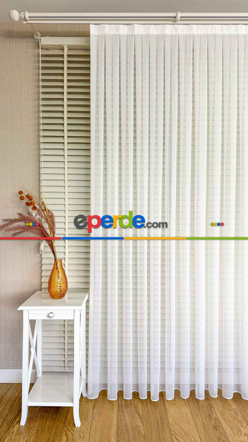 Genç Odası Bambu Tül İpek Yumuşaklığında Kırık Beyaz Armür Dokuma - Ütü İstemez