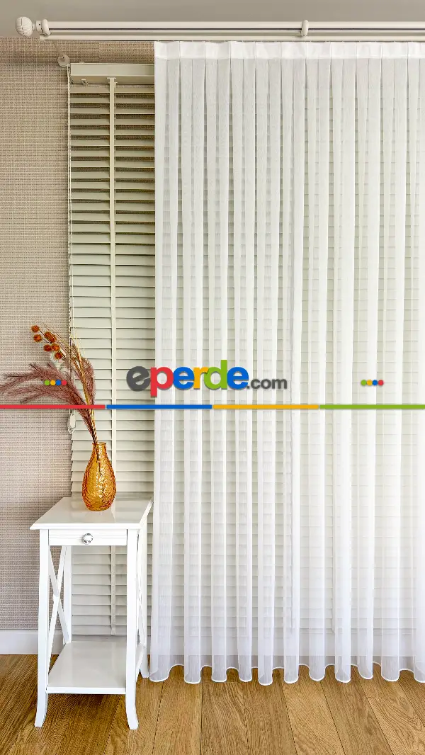 Oturma Odası - Bambu Tül İpek Yumuşaklığında Kırık Beyaz Armür Dokuma - Ütü İstemez