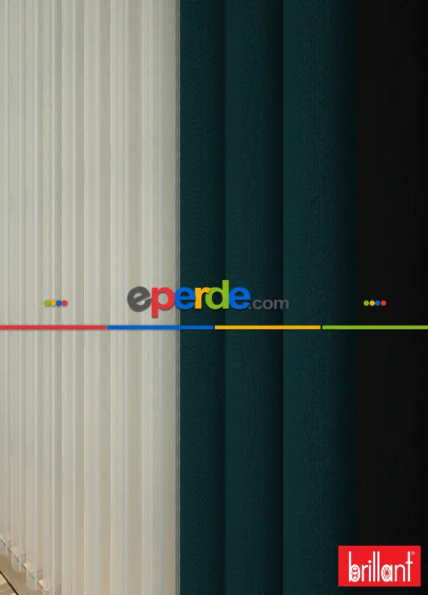 Brillant Akıllı Tül Siyah-petrol Yeşili Perde Tül Dikey Zebra Perde Düz 1. Kalite