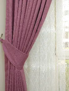 Gül Kurusu - Düz Fon Perde ( Dökümlü Fon Perde)- Gül Kurusu