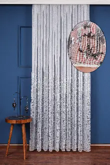 Salon Tül - Cam Kırığı Dijital Baskılı Tül Perde