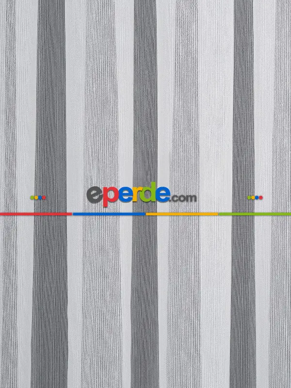 Ozi Yeni Sezon Çizgili Örme Tül Perde