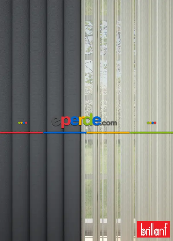 Brillant Akıllı Tül Perde Füme Renkli Tül Dikey Zebra Perde Düz 1. Kalite